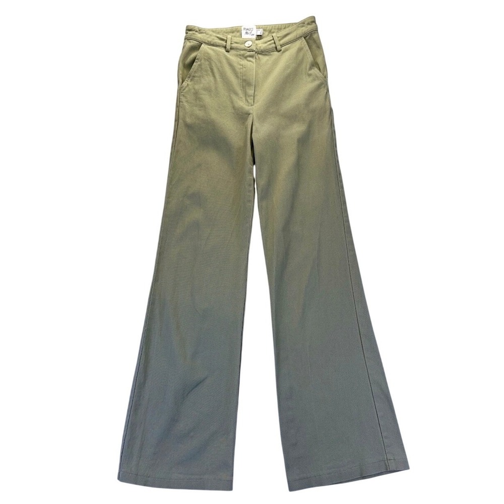 Princess Polly Womens  Olive Green Wide Leg High Waisted Trousers Pants 4 Office